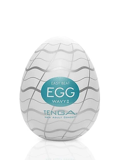 Мастурбатор-яйце Tenga Egg Wavy II з подвійним хвилястим рельєфом