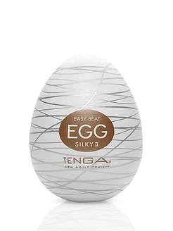 Мастурбатор-яйце Tenga Egg Silky II з рельєфом у вигляді павутини