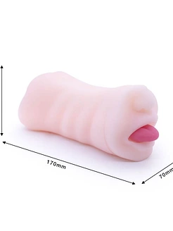 Двосторонній мастурбатор Men Powerup Eroticism: вагіна та ротик