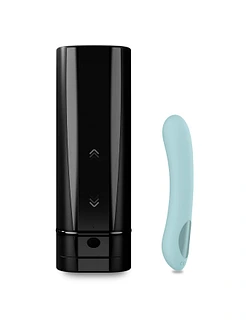 Інтерактивний набір мастурбатор + стимулятор точки G Kiiroo Onyx+ and Pearl 2+ Couple Set Turquoise
