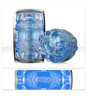 Мастурбатор Fleshlight Quickshot Turbo Blue Ice, компактний, чудово для пар і мінету