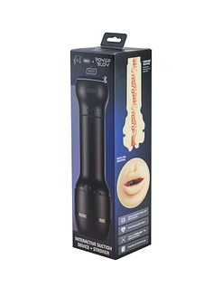 Мастурбатор-ротик Kiiroo Feel Mouth зі всмоктувальною інтерактивною насадкою PowerBlow Combo Set