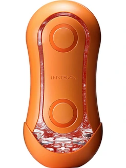 Мастурбатор Tenga Flip Orb — Sunset Orange, з можливістю зміни тиску та стимулювальними кульками всередині
