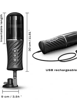 Автоматичний мастурбатор Dorcel THRUST BLOW PRO, імітація фрикцій+обертання, по 10 режимів, присоска