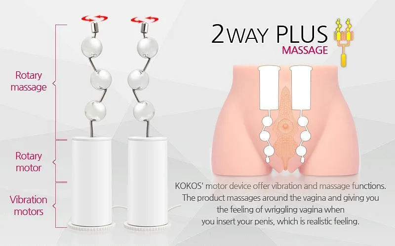 Мастурбатор-півторс Kokos Cherry 2WayPlus з вібрацією і масажем, два входи: вагіна і попка