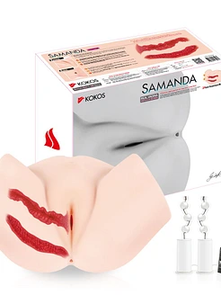 Мастурбатор-півторс Kokos Samanda 2WayPlus з функцією масажу та вібрацією, два входи: вагіна та попка