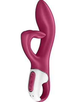 Вібратор-кролик із потрійним відростком Satisfyer Embrace me Berry, 2 мотори, діаметр 3,6 см