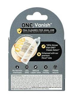 Презервативи ONE Vanish Hyperthin, 3 шт, ультратонкі, зі змазкою, картонне паковання