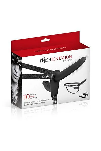 Fetish Tentation Vibrating Strap-On with Double Dildo