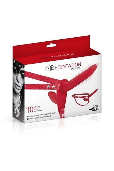 Fetish Tentation Vibrating Strap-On with Double Dildo
