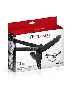 Fetish Tentation Vibrating Strap-On with Double Dildo