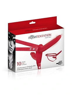 Fetish Tentation Vibrating Strap-On with Double Dildo