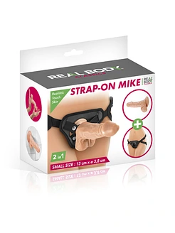 Жіночий страпон-трусики 2в1 Real Body — Mike: довжина 13 см, діам. 3,8 см, трусики та фалоімітатор
