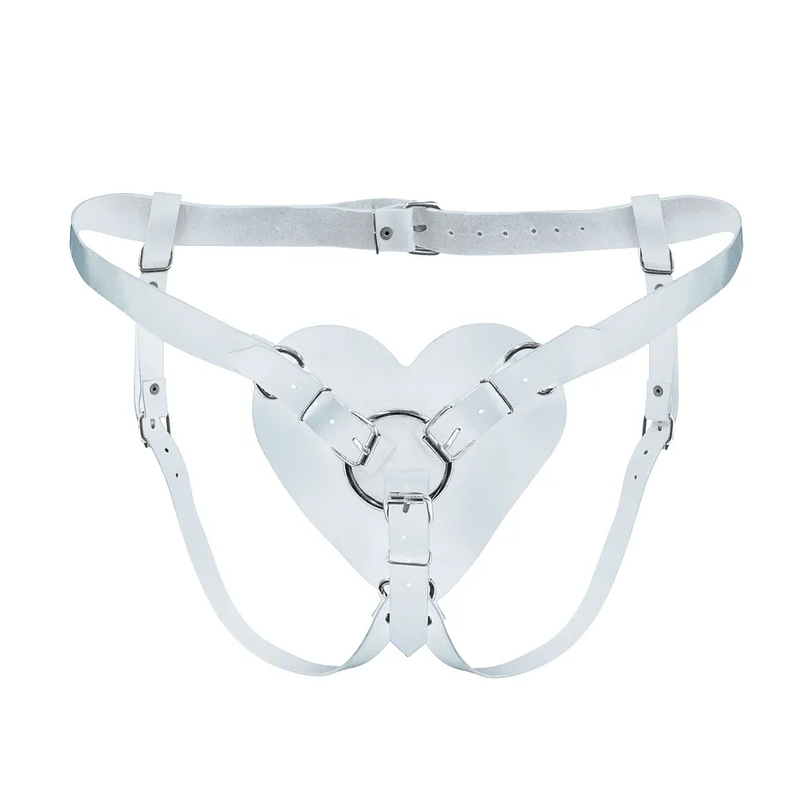 Feral Feelings Hearts Strap-on Belt Natural Leather