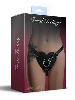 Feral Feelings Hearts Strap-on Belt Natural Leather