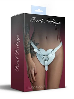 Feral Feelings Hearts Strap-on Belt Natural Leather