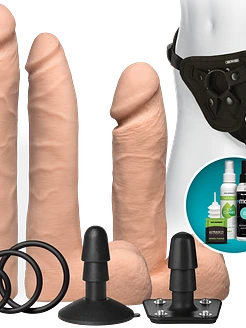 Набір для страпона Doc Johnson Vac-U-Lock Dual Density Experienced Set, діаметр 2×7см, 7,7см