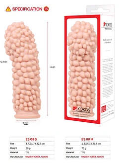 Насадка на член Kokos Extreme Sleeve ES.08 розмір S, потовщувальна, стимулювальний рельєф