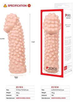 Насадка на член Kokos Extreme Sleeve ES.10 розмір S, потовщувальна, стимулювальний рельєф