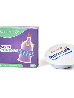 Насадка на член Recare Spike Condom Purple (презерватив з вусиками та рядами шипів)