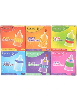 Насадка на член Recare Spike Condom Purple (презерватив з вусиками та рядами шипів)