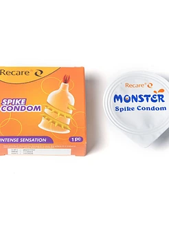 Насадка на член Recare Spike Condom Yellow (презерватив з вусиками та спіраллю шипів)