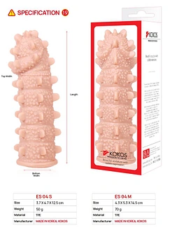 Насадка на член Kokos Extreme Sleeve ES.04 розмір M, потовщувальна, стимулюючий рельєф