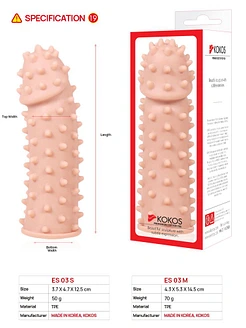 Насадка на член Kokos Extreme Sleeve ES.03 , потовщувальна, стимулюючий рельєф
