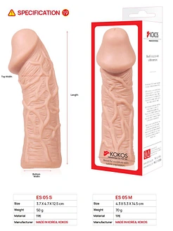 Насадка на член Kokos Extreme Sleeve ES.05 , потовщувальна, стимулюючий рельєф