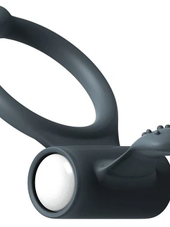 Ерекційне кільце Dorcel Power Clit Black V2 з вібрацією та язичком з щіточкою