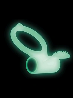 Ерекційне кільце Dorcel Power Clit White PHOSPHO з вібрацією, біле, світиться в темряві