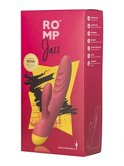 Вібратор-кролик Romp Jazz, гнучкий, особливо м’яка головка, 10 варіантів стимуляції