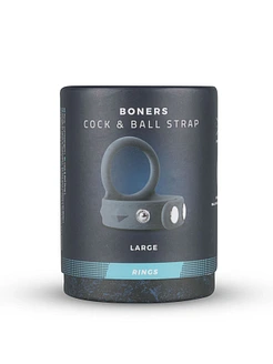 Подвійне ерекційне кільце Boners Cock & Ball Strap , регулювання діаметра, 3,5–5,5 см