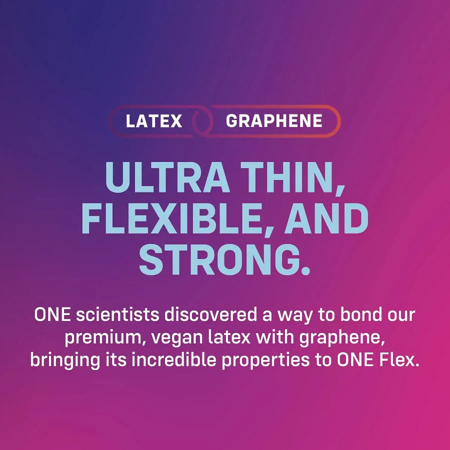 Презервативи ONE Flex Graphene, 3 шт, супертонкі, дуже міцні, картонне паковання
