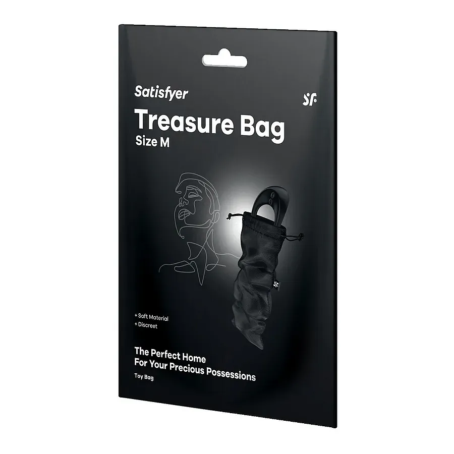 Мішок для секс-іграшок Satisfyer Treasure Bag , чорний, на шнурку