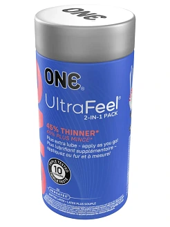 Презервативи ONE Ultra Feel, ультратонкі, з додатковою змазкою, 10 шт, подарункове паковання-тубус