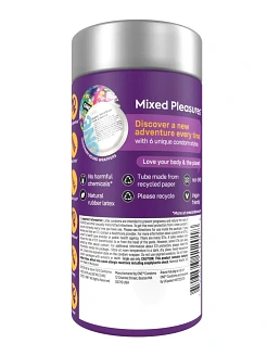 Презервативи ONE Mixed Pleasures, 12 шт, 6 видів, подарункове паковання-тубус