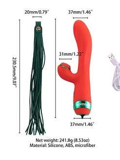 Вібратор-кролик з пульсацією та флогером LOCKINK SEVANDA Whip Vibrating Massage Wand