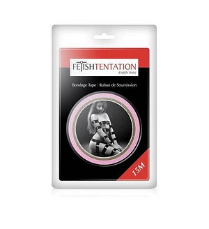 Скотч для бондажа Fetish Tentation Rose (15 м), не липне до шкіри і волосків, тільки сам до себе
