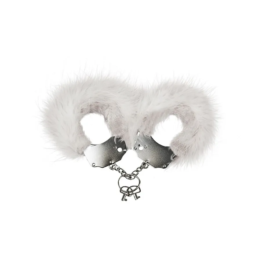Наручники металеві Adrien Lastic Handcuffs Pink з рожевим пухнастим оздобленням
