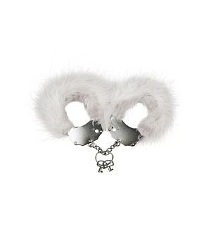 Наручники металеві Adrien Lastic Handcuffs Pink з рожевим пухнастим оздобленням