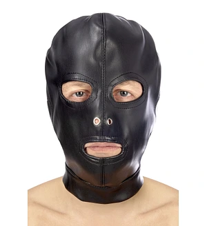 Капюшон для БДСМ з відкритими очима і ротом Fetish Tentation Open mouth and eyes BDSM hood