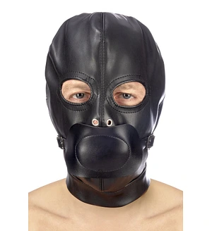Капюшон з кляпом для БДСМ Fetish Tentation BDSM hood in leatherette with removable gag