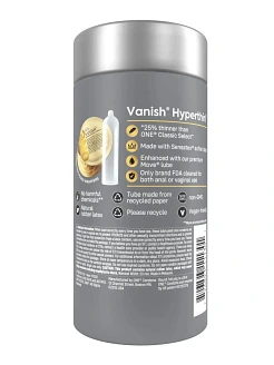 Презервативи ONE Vanish Hyperthin, 12 шт, ультратонкі, зі змазкою, подарункове паковання-тубус