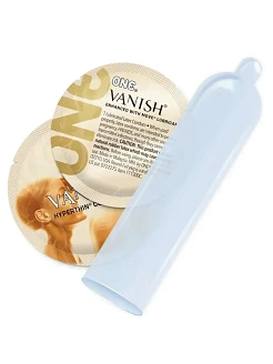 Презервативи ONE Vanish Hyperthin, 12 шт, ультратонкі, зі змазкою, подарункове паковання-тубус