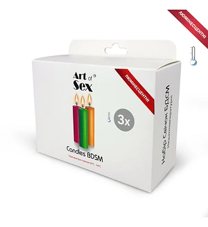 Набір воскових свічок Art of Sex size S 10 см (3 шт), низькотемпературні, люмінісцентні