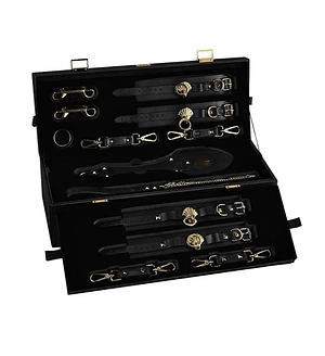 Розкішний набір для BDSM Zalo Bondage Play Kit, 10 аксесуарів у кейсі, шкіра, кристал Swarovski