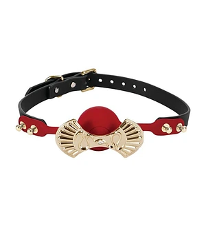 Розкішний силіконовий кляп Zalo Silicone Ball Gag Black, кристал Swarovski, шкіряний ремінець