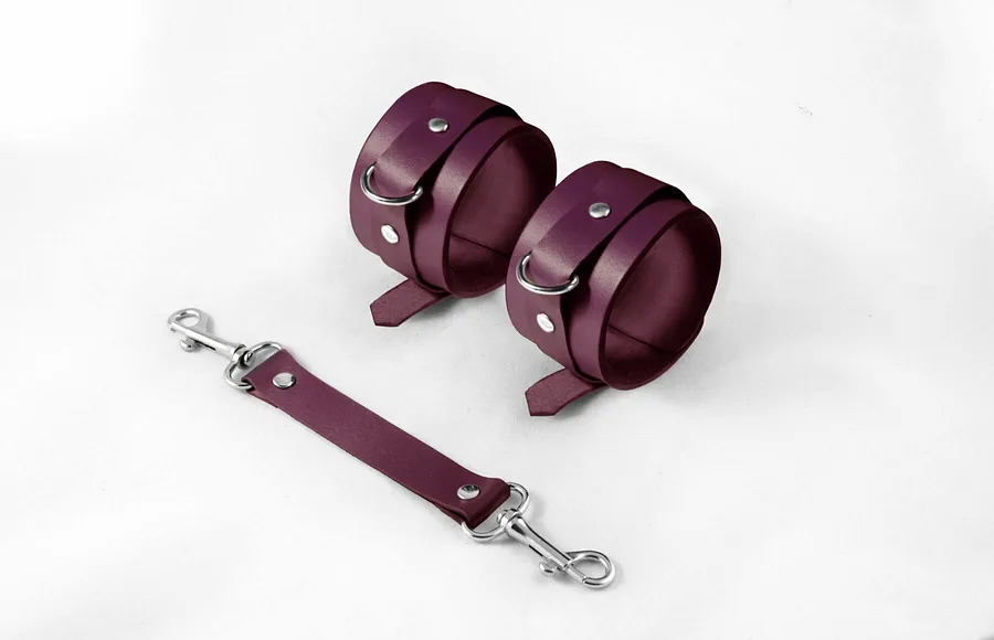 Наручники Feral Feelings - Hand Restraints Red, натуральна шкіра