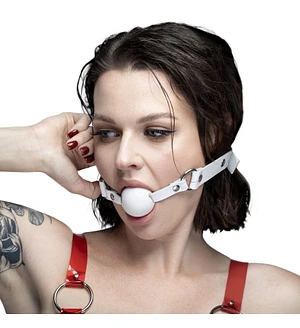 Кляп силіконовий Feral Feelings Silicon Ball Gag Black/Black, чорний ремінець, чорна кулька